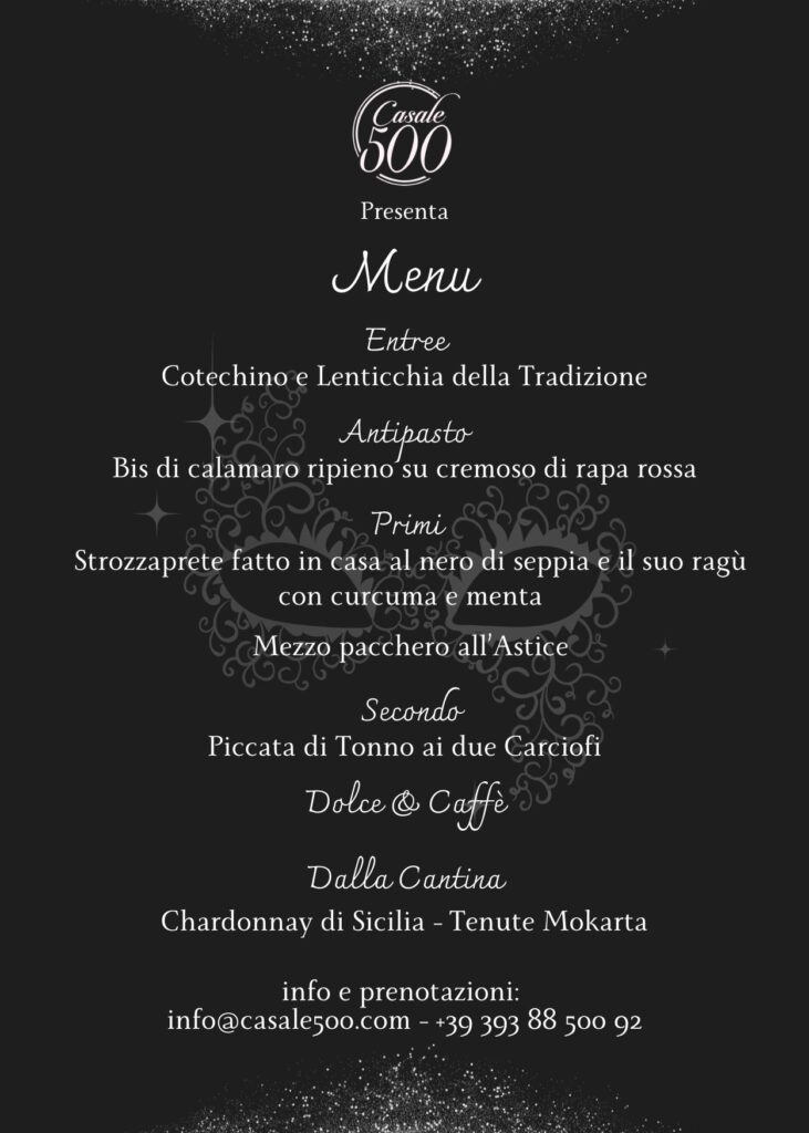Capodanno 2025 menu